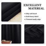 PONY DANCE Short Blackout Curtains 45 inch Long - Thermal Insulated Black Curtains for Bathroom/Kitchen/Bedroom, 42 Wide by 45 Inches Length, Black, 2 Panels