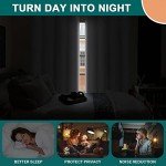 Diraysid 100% Blackout White Curtains Linen Curtains for Bedroom Grommet Thermal Insulated Room Darkening Drapes (2 Panels, W52 x L84 Inch)