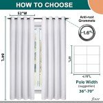 Diraysid 100% Blackout White Curtains Linen Curtains for Bedroom Grommet Thermal Insulated Room Darkening Drapes (2 Panels, W52 x L84 Inch)