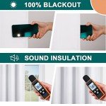 Diraysid 100% Blackout White Curtains Linen Curtains for Bedroom Grommet Thermal Insulated Room Darkening Drapes (2 Panels, W52 x L84 Inch)