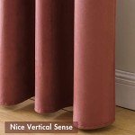 MIULEE Dusty Rose Pink Velvet Curtains Thermal Insulated Blackout Curtain Drapes for Bedroom Living Room Darkening 84 Inches Long Curtains Panels Rod Pocket Set of 2