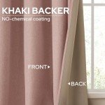 HOMEIDEAS Full Blackout Curtains 2 Panels Blush Pink Linen Room Darkening Curtains 52 X 84 Inches Thermal Insulated Grommet Window Drapes with Liner for Living Room, Bedroom