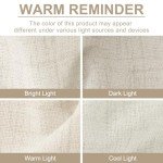 100% Blackout Shield Linen Blackout Curtains for Bedroom 84 Inches Long, Back Tab/Rod Pocket Living Room Drapes, Thermal Insulated Blackout Curtains 2 Panels Set, 50" W x 84" L, Beige