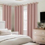 HOMEIDEAS Full Blackout Curtains 2 Panels Blush Pink Linen Room Darkening Curtains 52 X 84 Inches Thermal Insulated Grommet Window Drapes with Liner for Living Room, Bedroom