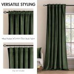 MIULEE Velvet Curtains 84 inches 2 Panels - Luxury Blackout Curtains for Bedroom Living Room Thermal Insulated Super Soft Window Drapes Rod Pocket & Back Tab, Olive Green, W52 x L84 inches