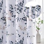 H.VERSAILTEX Blackout Curtains for Living Room Darkening Thermal Insulated Panels 84 Inch Long Light Blocking Grommet Curtains/Drapes, 2 Panels, Vintage Classical Floral Printing Bluestone and Taupe