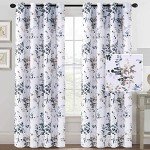H.VERSAILTEX Blackout Curtains for Living Room Darkening Thermal Insulated Panels 84 Inch Long Light Blocking Grommet Curtains/Drapes, 2 Panels, Vintage Classical Floral Printing Bluestone and Taupe