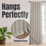 HPD Half Price Drapes Faux Linen Textured Room Darkening Curtains for Bedroom 84 Inches Long (1 Panel), 100W X 84L Extra Wide Curtains for Living Room Home Decor, Birch