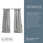 Elrene Home Fashions Farmhouse Living Grainger Buffalo-Check Blackout Window Curtain, Living Room and Bedroom Drape with Rod Pocket Tabs, 52" x 84", Chambray, 1 Panel