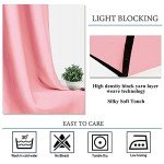 Diraysid Pink Grommet Blackout Curtains for Bedroom Thermal Insulated Room Darkening Curtains Drapes, 42 x 84, 2 Panels