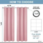 Diraysid Pink Grommet Blackout Curtains for Bedroom Thermal Insulated Room Darkening Curtains Drapes, 42 x 84, 2 Panels