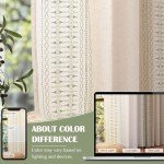 jinchan Boho Curtains for Bedroom Linen Blend Window Curtains 84 Inches Long 2 Panels Sage Green Farmhouse Embroidered Drapes for Living Room Bohemian Light Filtering Grommet Drapes Sage on Beige