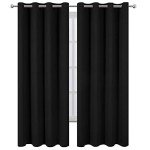 LEMOMO Blackout Curtains 52 x 84 inches Long Black Curtains Set of 2 Panels Thermal Insulated Room Darkening Curtains for Bedroom