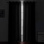 LEMOMO Blackout Curtains 52 x 84 inches Long Black Curtains Set of 2 Panels Thermal Insulated Room Darkening Curtains for Bedroom