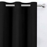 LEMOMO Blackout Curtains 52 x 84 inches Long Black Curtains Set of 2 Panels Thermal Insulated Room Darkening Curtains for Bedroom