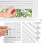 CHICOLOGY Blinds for Windows, Mini Blinds, Window Blinds, Door Blinds, Blinds & Shades, Camper Blinds, Horizontal Window Blinds, White (Commercial Grade), 45" W x 48" H