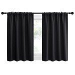 NICETOWN Halloween Short Curtains 36 inches Long, Black Out RV Bunk Panels, Kitchen Window Curtains Over Sink, Thermal Insulating Blackout Drapes/Draperies for Small Window (2 Panels, 42 inches Wide)