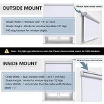 AOSKY Cordless Roller Shades Blackout Blinds for Windows Room Darkening Rolled Up Shades with Spring System, UV Protection Window Shades Door Blinds for Home and Office (34" W x 72" H, White)