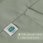 H.VERSAILTEX Solid Blackout Curtain Energy Efficient Tie Up Shades Rod Pocket Panel for Kitchen (Light Sage, 42W x 63L, One Panel)