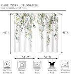 oolygoo Sage Green Eucalyptus Leaves Window Curtains Flower Watercolor Floral BotanicalPlant Wildflower Farmhouse Curtain Drapes Herb Curtains for Bedroom Living Room Treatment 2 Panels 42Wx45H Inch