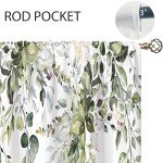 oolygoo Sage Green Eucalyptus Leaves Window Curtains Flower Watercolor Floral BotanicalPlant Wildflower Farmhouse Curtain Drapes Herb Curtains for Bedroom Living Room Treatment 2 Panels 42Wx45H Inch