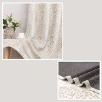 Taupe Geometric Curtains 84 Inches Long for Living Room 2 Panels 50% Blackout Window Design Moroccan Damask Patterned Neutral Contemporary Curtains for Dining Room Bedroom,Grey Tan Beige/Light Brown