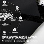 Deconovo Blackout Curtains 84 Inches Long, Black Blackout Curtains for Bedroom - 2 Panels, 52x84 Inch, Room Darkening Curtains for Living Room, Back Tab and Rod Pocket Black Curtains