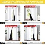 NICETOWN White 100% Blackout Lined Curtains, 2 Thick Layers Completely Blackout Window Treatment Thermal Insulated Drapes for Kitchen/Bedroom (1 Pair, 52 inches Width x 63 inches Length Each Panel)