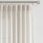 Vision Home Natural Pinch Pleated Semi Sheer Curtains Textured Linen Blended Light Filtering Window Curtains for Living Room Bedroom Pinch Pleat Drapes with Hooks 2 Panels 42" Wx63 L