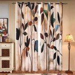 SUBRTEX Printed Curtains Room Darkening for Bedroom Living Room Kids Room Dining Room Valance Colorful Window Drapes 2 Panel Set (52'' x 84'', Brown)