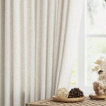 Vision Home Natural Pinch Pleated Semi Sheer Curtains Textured Linen Blended Light Filtering Window Curtains for Living Room Bedroom Pinch Pleat Drapes with Hooks 2 Panels 42" Wx63 L