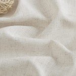 Vision Home Natural Pinch Pleated Semi Sheer Curtains Textured Linen Blended Light Filtering Window Curtains for Living Room Bedroom Pinch Pleat Drapes with Hooks 2 Panels 42" Wx63 L