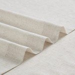 Vision Home Natural Pinch Pleated Semi Sheer Curtains Textured Linen Blended Light Filtering Window Curtains for Living Room Bedroom Pinch Pleat Drapes with Hooks 2 Panels 42" Wx63 L