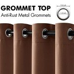 MIULEE Blackout Curtains for Bedroom Living Room Thermal Insulated Room Darkening Mocha Grommet Top Solid Light Blocking Drapery Set of 2 Window Panels 52 x 84 Inches, Cappuccino Brown