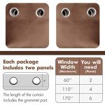 MIULEE Blackout Curtains for Bedroom Living Room Thermal Insulated Room Darkening Mocha Grommet Top Solid Light Blocking Drapery Set of 2 Window Panels 52 x 84 Inches, Cappuccino Brown