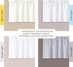 H.VERSAILTEX 2 Panels White Valance for Windows, Natural Blackout Kitchen Curtains Valances for Small Windows/Living Room/Bedroom/Bathroom Rod Pocket 52" W x 18" L, Pure White，2 Packs