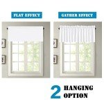 H.VERSAILTEX 2 Panels White Valance for Windows, Natural Blackout Kitchen Curtains Valances for Small Windows/Living Room/Bedroom/Bathroom Rod Pocket 52" W x 18" L, Pure White，2 Packs