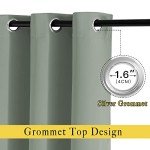 NICETOWN Blackout Sage Green Curtains 84 inch Length 2 Panels Set - Chic Thermal Insulated Grommet Room Darkening Window Drapes for Bedroom/Living Room, W52 x L84