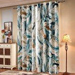SUBRTEX Printed Curtains Room Darkening for Bedroom Living Room Kids Room Dining Room Valance Colorful Window Drapes 2 Panel Set (52'' x 84'', Blue)