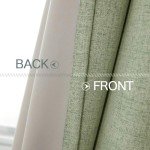 MIULEE Linen Texture Curtains for Bedroom Solid 100% Blackout Thermal Insulated Sage Green Curtains Grommet Room Darkening Curtains/Draperies for Living Room Nursery 52x84 Inch (2 Panels)