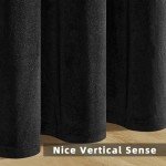 Joydeco Black Velvet Curtains 90 inch Length 2 Panels, Luxury Blackout Rod Pocket Thermal Insulated Window Curtains, Super Soft Room Darkening Drapes for Living Dining Room Bedroom,W52 x L90 inches