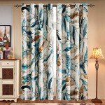 SUBRTEX Printed Curtains Room Darkening for Bedroom Living Room Kids Room Dining Room Valance Colorful Window Drapes 2 Panel Set (52'' x 84'', Blue)