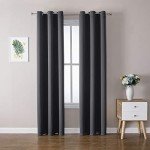 ChrisDowa Grommet Blackout Curtains for Bedroom and Living Room - 2 Panels Set Thermal Insulated Room Darkening Curtains (Dark Grey, 42W x 84L)