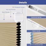 Allesin Cellular Shades Cordless Blackout Honeycomb Blinds for Indoor Windows, Thermal Insulated Window Shades Noise Reduction, Easy to Install, Perfect for Bedroom/Living Room, Beige - H64 x W34