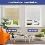 Allesin Cellular Shades Cordless Blackout Honeycomb Blinds for Indoor Windows, Thermal Insulated Window Shades Noise Reduction, Easy to Install, Perfect for Bedroom/Living Room, Beige - H64 x W34