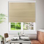 Allesin Cellular Shades Cordless Blackout Honeycomb Blinds for Indoor Windows, Thermal Insulated Window Shades Noise Reduction, Easy to Install, Perfect for Bedroom/Living Room, Beige - H64 x W34