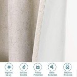 H.VERSAILTEX Linen 100% Blackout Curtains for Bedroom Full Light Blocking Curtains, Textured Window Curtain for Living Room 84 inch Grommet, Energy Efficient Curtains White Liner(2 Panels, Natural)
