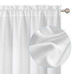Chyhomenyc White Curtains 84 Inch Length 2 Panels Set, Faux Linen Textured Semi Light Filtering Soft Airy Farmhouse Curtain Drapes for Living Room Bedroom, Cortinas para Sala, 40Wx84L