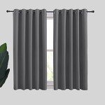 NICETOWN Grey Blackout Curtain Panels for Bedroom, Thermal Insulated Grommet Top Blackout Draperies and Drapes for Basement (2 Panels, W70 x L54-inch, Grey)