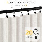 INOVADAY 100% Blackout Curtains for Bedroom, Black Out Curtains 96 Inch Long, Clip Rings Linen Blackout Drapes, Thermal Insulated Room Darkening for Living Room, 2 Panels - Beige,W50xL96